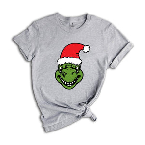 Dino Christmas T-shirt, Christmas Dinosaurs Shirt, Christmas Dinosaurs With Santa Hat, Dinosaur Lover Tee, Xmas Outfit