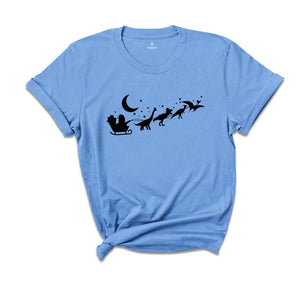 Dinosaur Sleigh Shirt, Cute Dinosaur Shirt, Christmas Kids Shirt, Santa Dinosaur Shirt, Kids Dino Shirt, Christmas Shirt, Christmas Gift