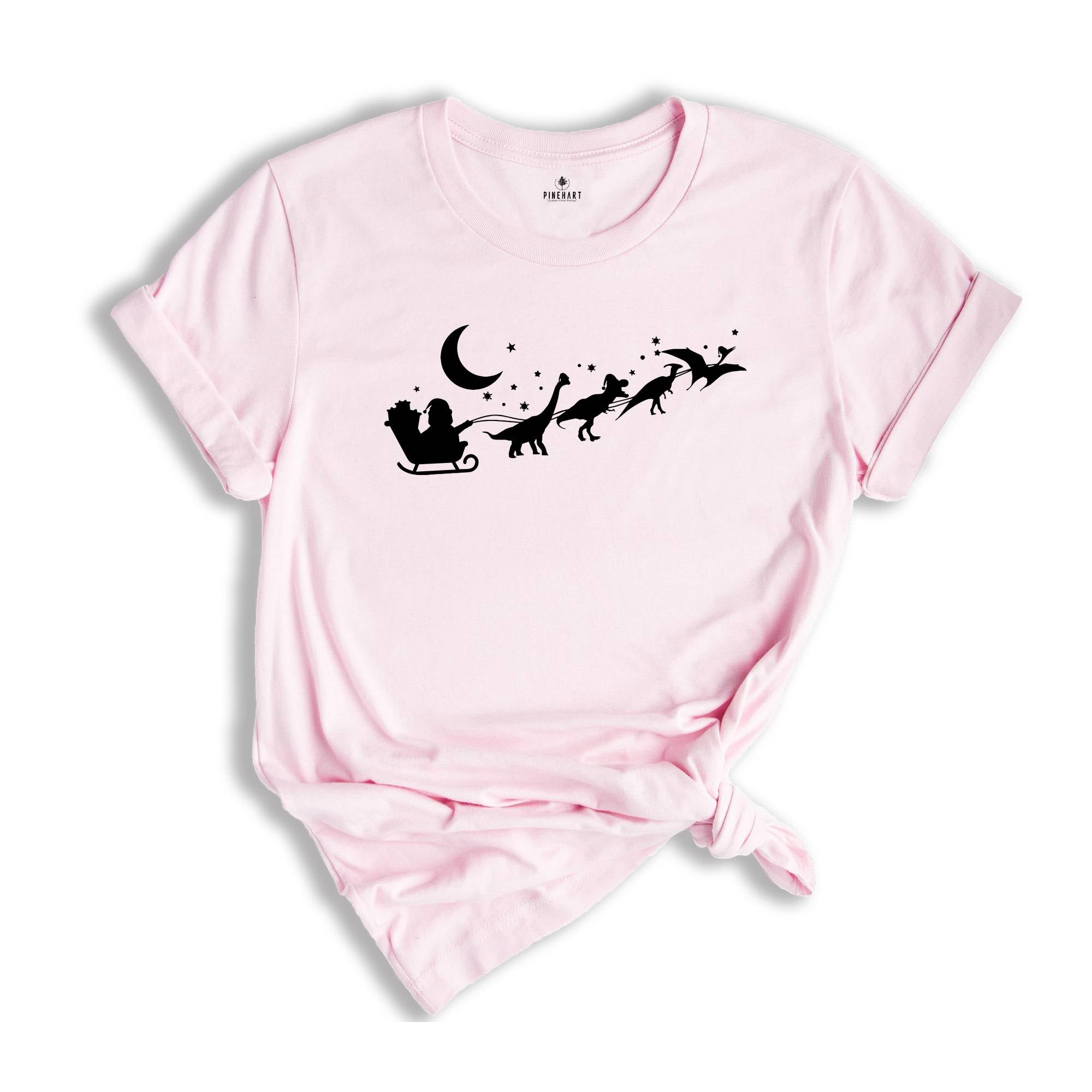 Dinosaur Sleigh Shirt, Cute Dinosaur Shirt, Christmas Kids Shirt, Santa Dinosaur Shirt, Kids Dino Shirt, Christmas Shirt, Christmas Gift