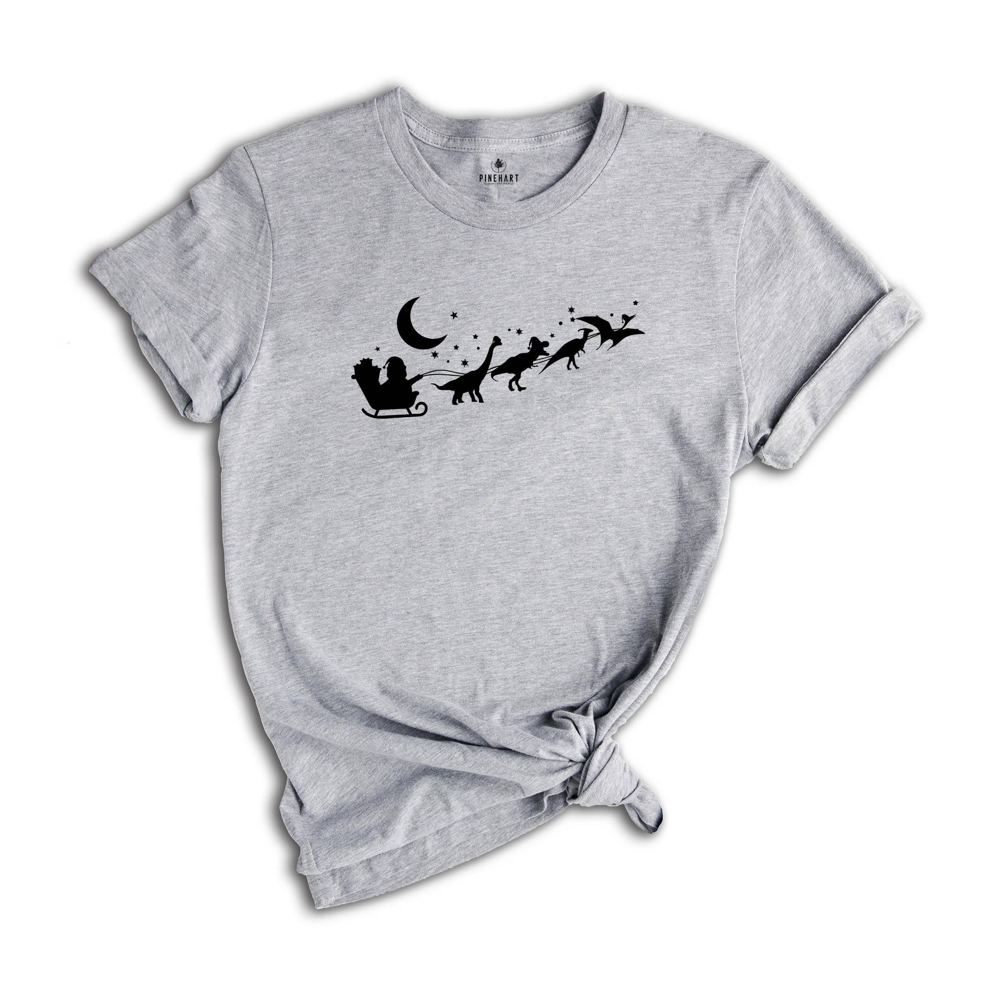 Dinosaur Sleigh Shirt, Cute Dinosaur Shirt, Christmas Kids Shirt, Santa Dinosaur Shirt, Kids Dino Shirt, Christmas Shirt, Christmas Gift