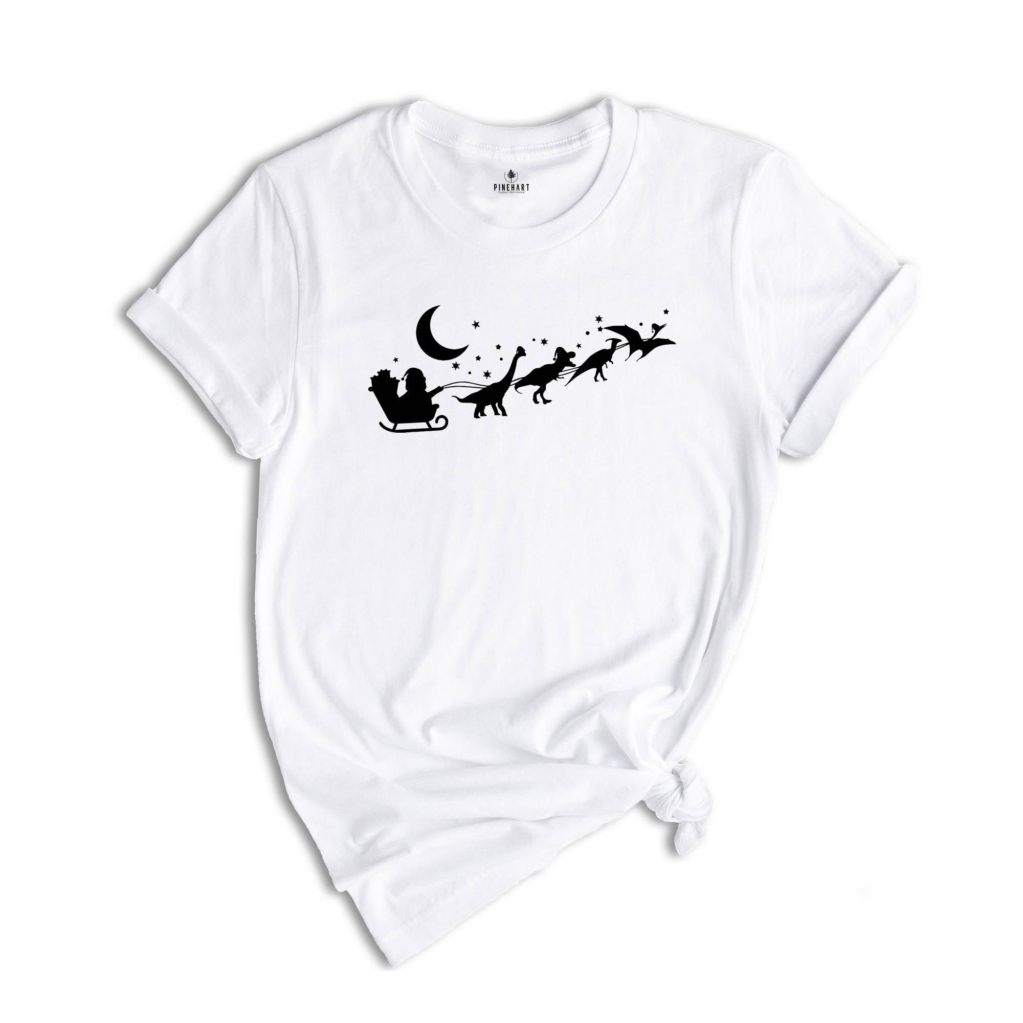 Dinosaur Sleigh Shirt, Cute Dinosaur Shirt, Christmas Kids Shirt, Santa Dinosaur Shirt, Kids Dino Shirt, Christmas Shirt, Christmas Gift