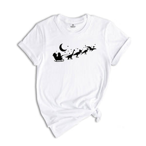 Dinosaur Sleigh Shirt, Cute Dinosaur Shirt, Christmas Kids Shirt, Santa Dinosaur Shirt, Kids Dino Shirt, Christmas Shirt, Christmas Gift