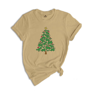 Dinosaur Tree Shirt, Dinosaur T-Shirt, Christmas Tree Shirt, Gift For Christmas, Xmas Shirt, Dino Lover Shirt, Kids Dino Shirt, Xmas Gift