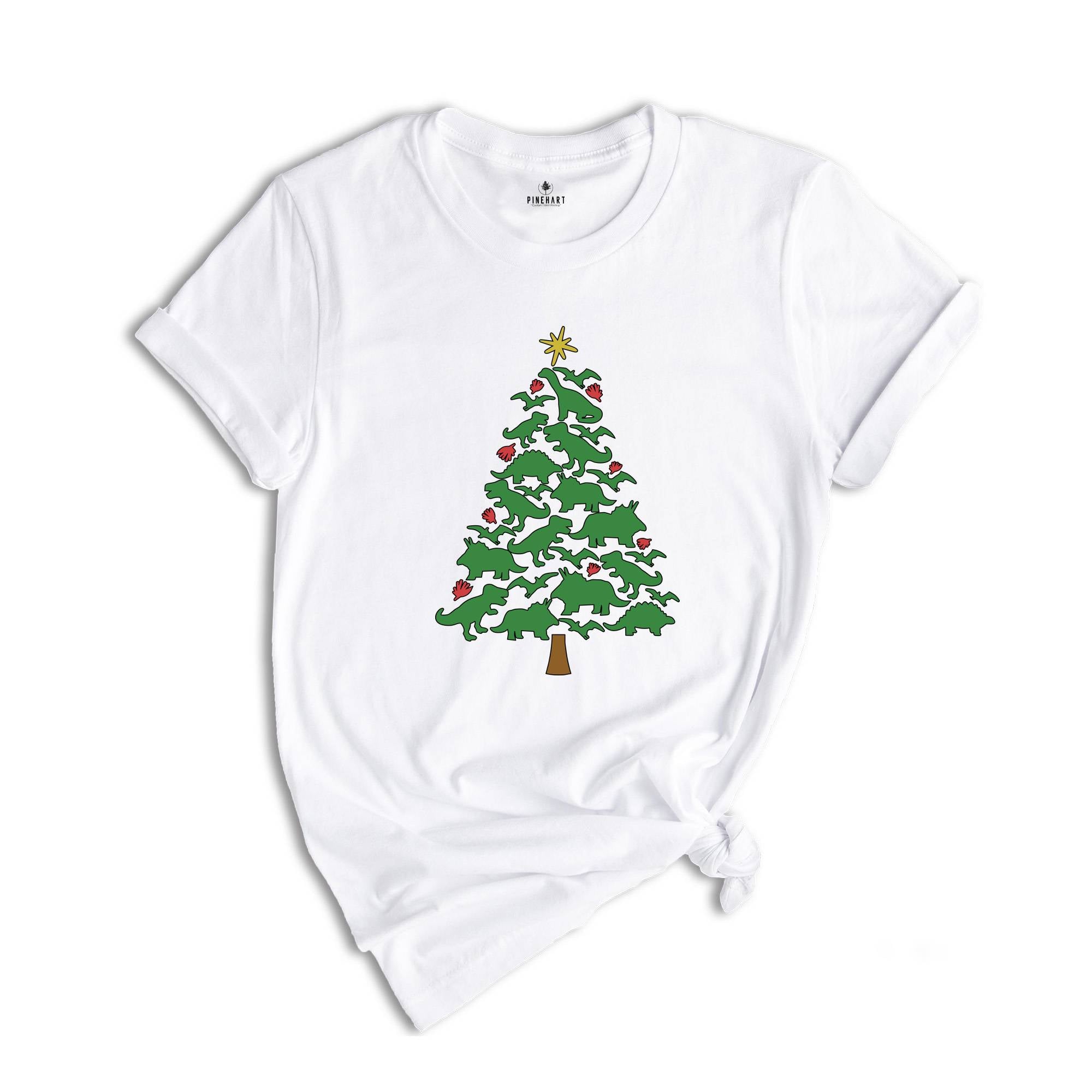 Dinosaur Tree Shirt, Dinosaur T-Shirt, Christmas Tree Shirt, Gift For Christmas, Xmas Shirt, Dino Lover Shirt, Kids Dino Shirt, Xmas Gift