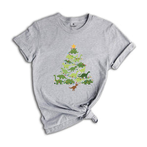 Dinosaurs Christmas Tree Shirt, Christmas Kids T-Shirt, Dinosaur Lover Xmas Tee, Dino Christmas Matching Sweater