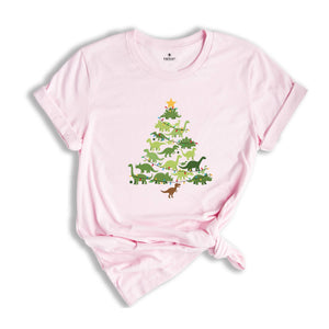 Dinosaurs Christmas Tree Shirt, Christmas Kids T-Shirt, Dinosaur Lover Xmas Tee, Dino Christmas Matching Sweater