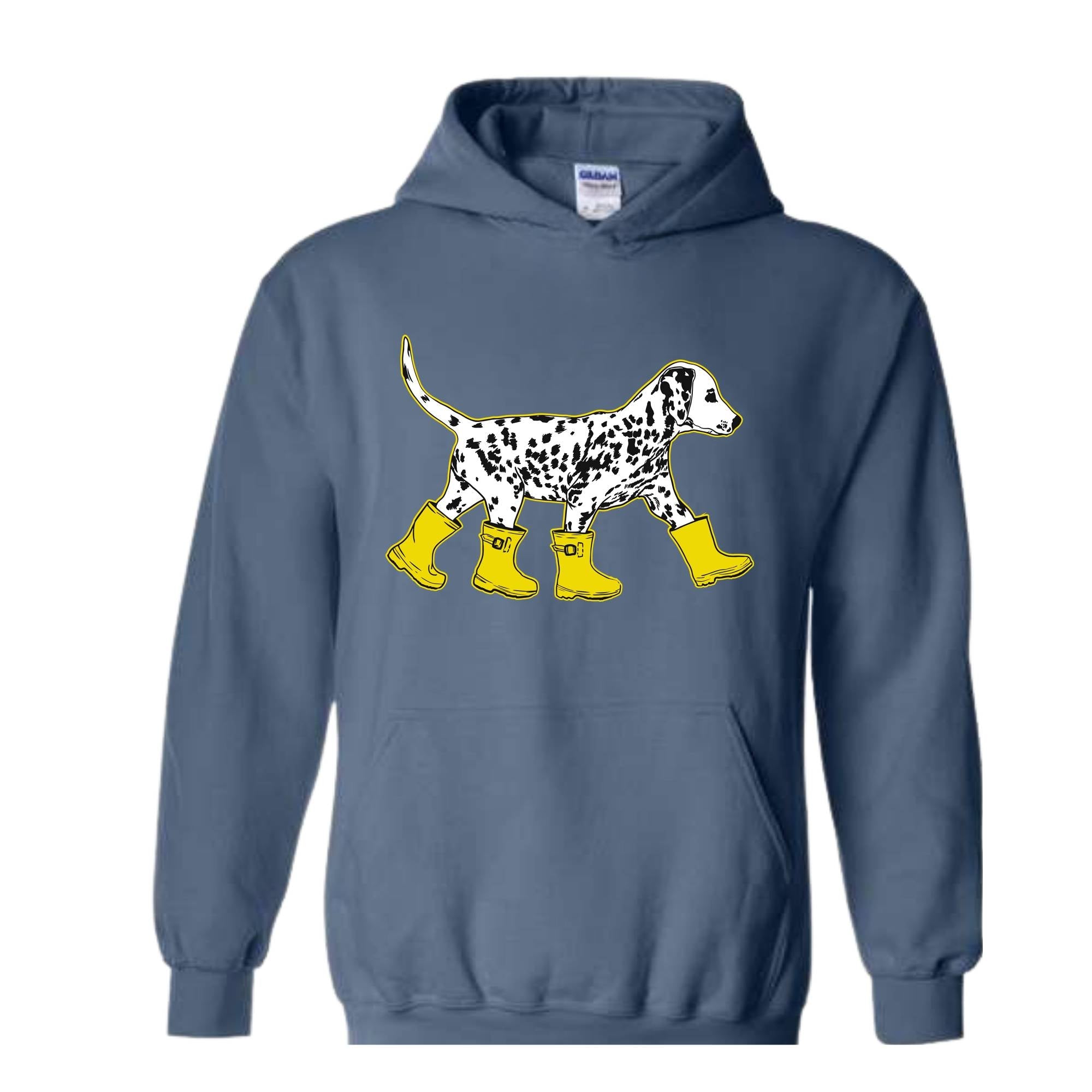 Dog in Boots Sweatshirt, Cute Dalmation Dog Hoodie, Dog Lover Hoodie, Winter Dog Sweater, Dalmation Dog Hoodie, Dog Lover Hoodie