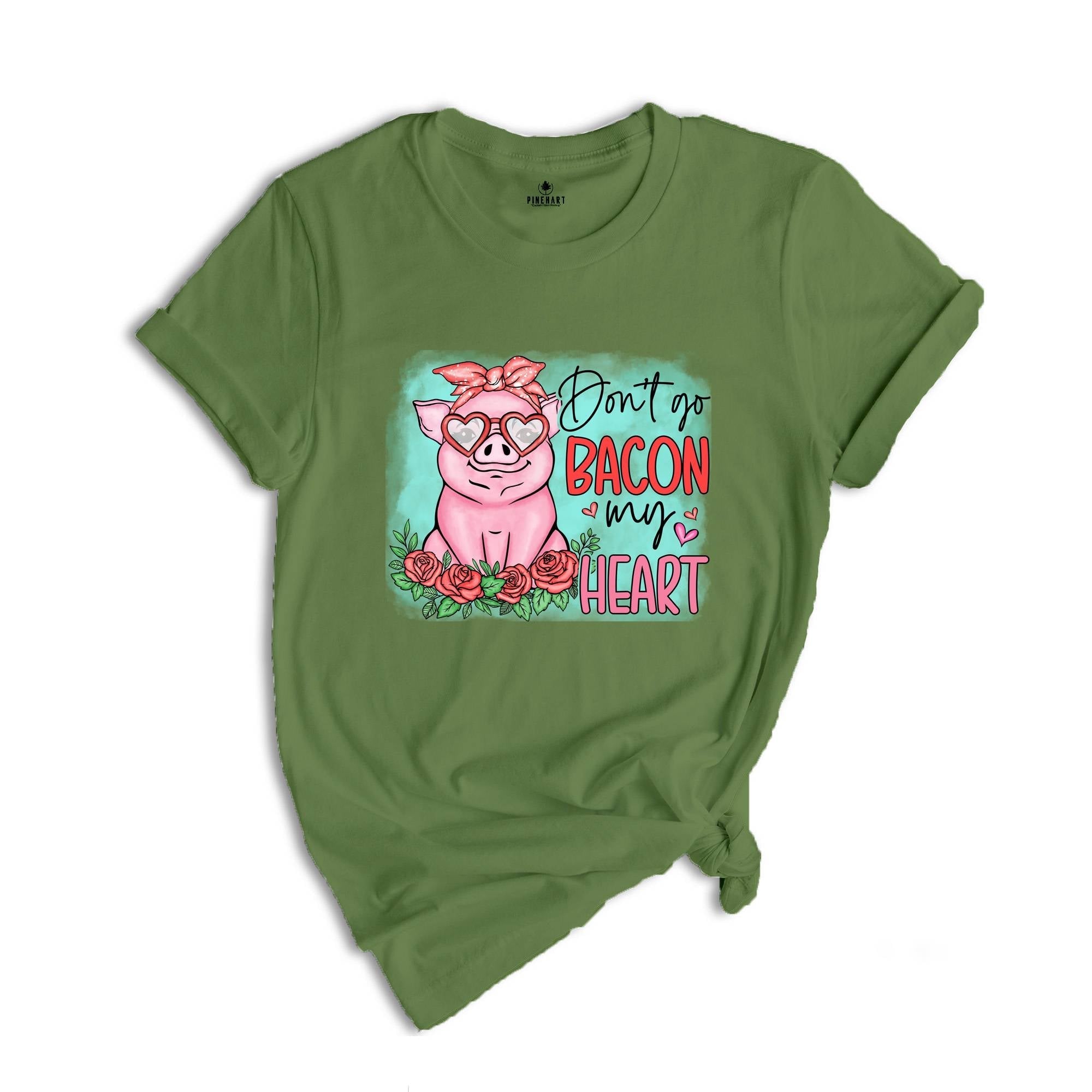 Don't go Bacon My Heart Shirt, Animal Valentine T-Shirt, Pig Lover Tee, Pig Lover Gift, Cute Farmer Apparel, Animal Lover Gift