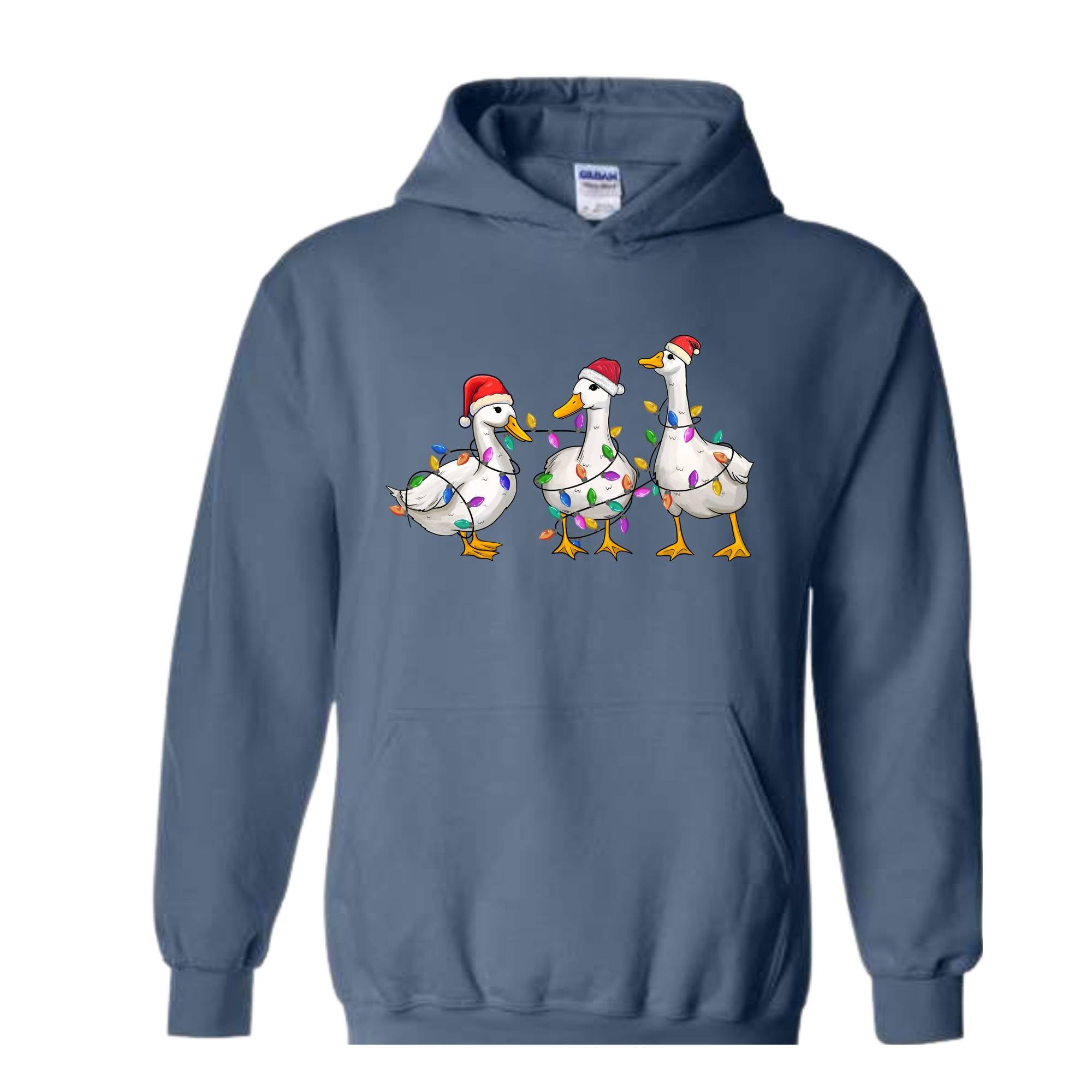 Duck Christmas Hoodie, Funny Animals Christmas, Farm Lover Gift, Funny Christmas Hoodie, Christmas Goose Hoodie