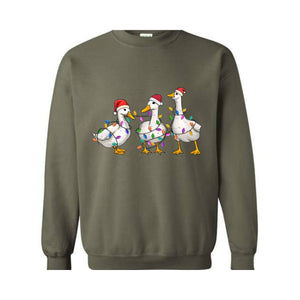 Duck Christmas Sweatshirt, Funny Animals Christmas, Farm Lover Gift, Funny Christmas Sweatshirt, Christmas Goose Sweatshirt