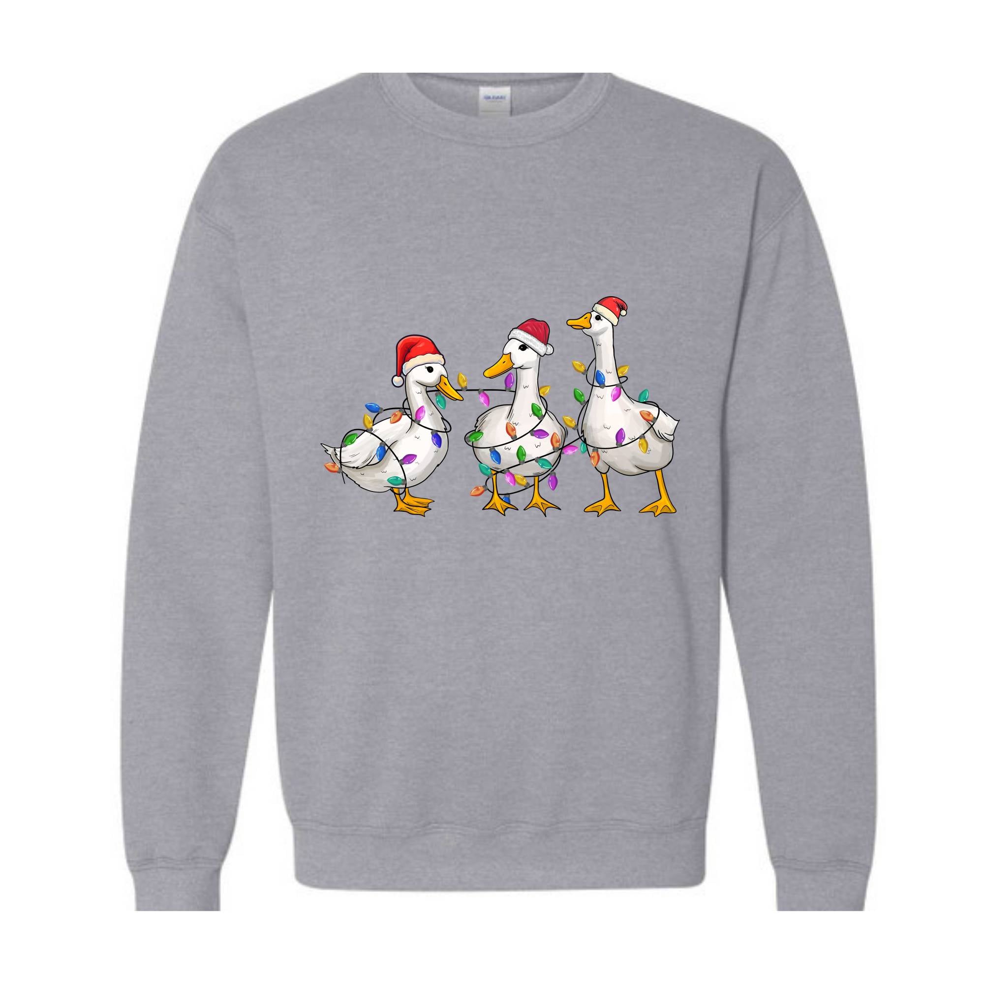 Duck Christmas Sweatshirt, Funny Animals Christmas, Farm Lover Gift, Funny Christmas Sweatshirt, Christmas Goose Sweatshirt