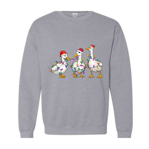 Duck Christmas Sweatshirt, Funny Animals Christmas, Farm Lover Gift, Funny Christmas Sweatshirt, Christmas Goose Sweatshirt