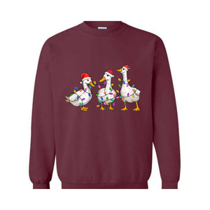 Duck Christmas Sweatshirt, Funny Animals Christmas, Farm Lover Gift, Funny Christmas Sweatshirt, Christmas Goose Sweatshirt