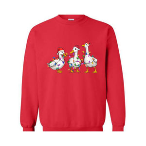 Duck Christmas Sweatshirt, Funny Animals Christmas, Farm Lover Gift, Funny Christmas Sweatshirt, Christmas Goose Sweatshirt
