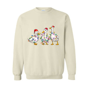 Duck Christmas Sweatshirt, Funny Animals Christmas, Farm Lover Gift, Funny Christmas Sweatshirt, Christmas Goose Sweatshirt