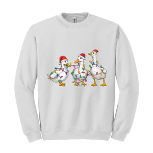 Duck Christmas Sweatshirt, Funny Animals Christmas, Farm Lover Gift, Funny Christmas Sweatshirt, Christmas Goose Sweatshirt