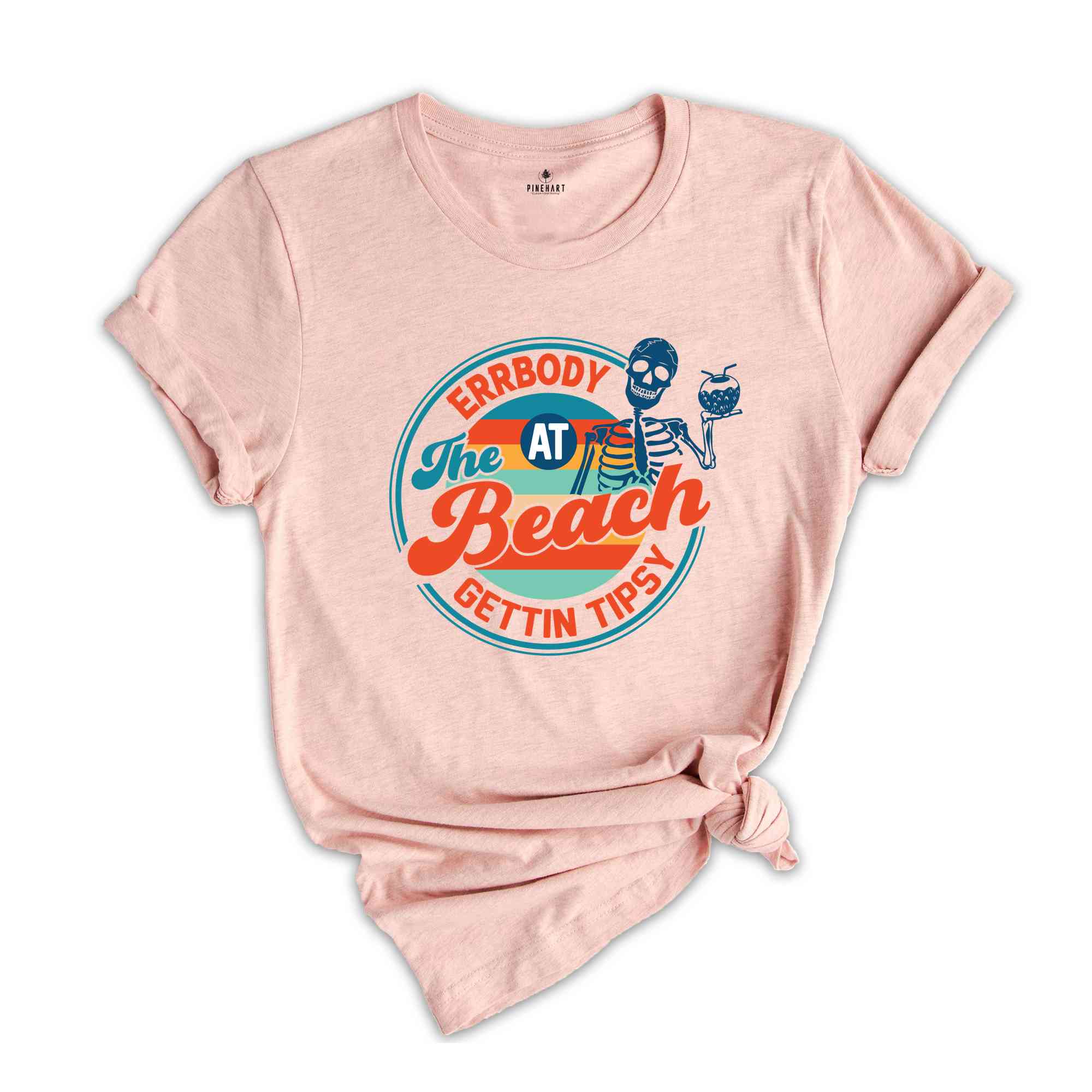 Errbody At The Beach Gettin Tipsy Shirt, Retro Summer Shirt, Groovy Summer Shirt, Groovy Beach Shirt, Retro Beach Shirt, Skeleton Shirt