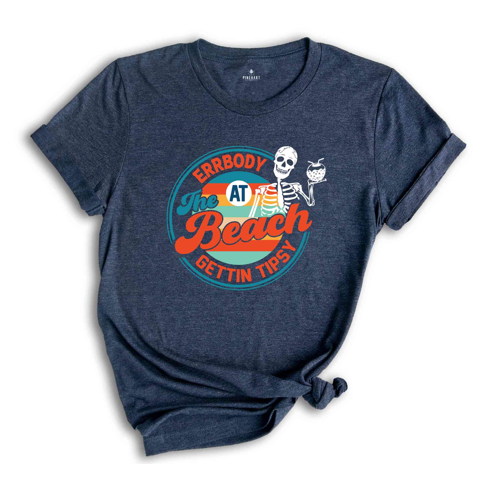 Errbody At The Beach Gettin Tipsy Shirt, Retro Summer Shirt, Groovy Summer Shirt, Groovy Beach Shirt, Retro Beach Shirt, Skeleton Shirt