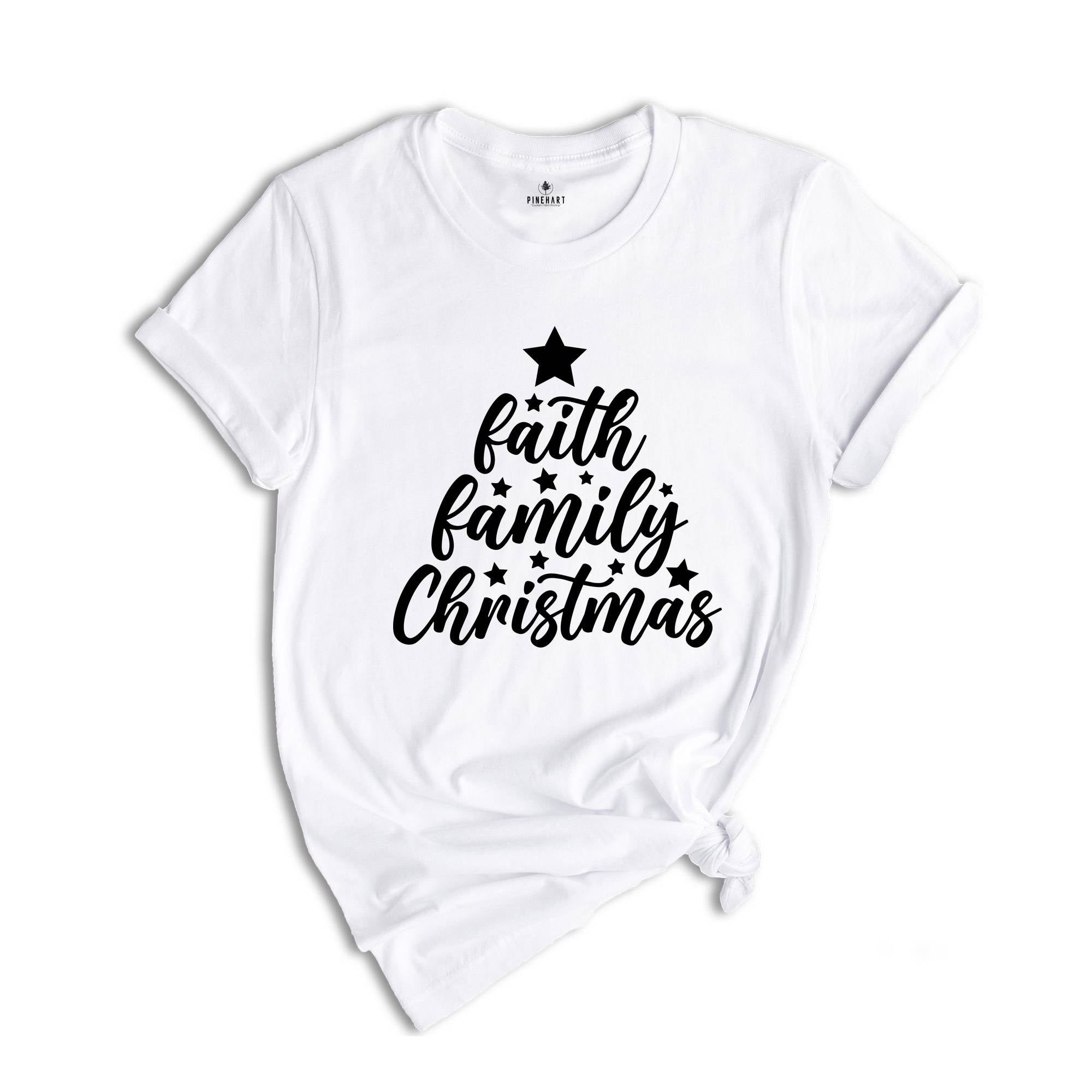 Faith Family Christmas T-shirt, Christmas Matching Family Tee, Christmas Tree Shirt, Xmas Sweatshirt, Christmas Pajamas