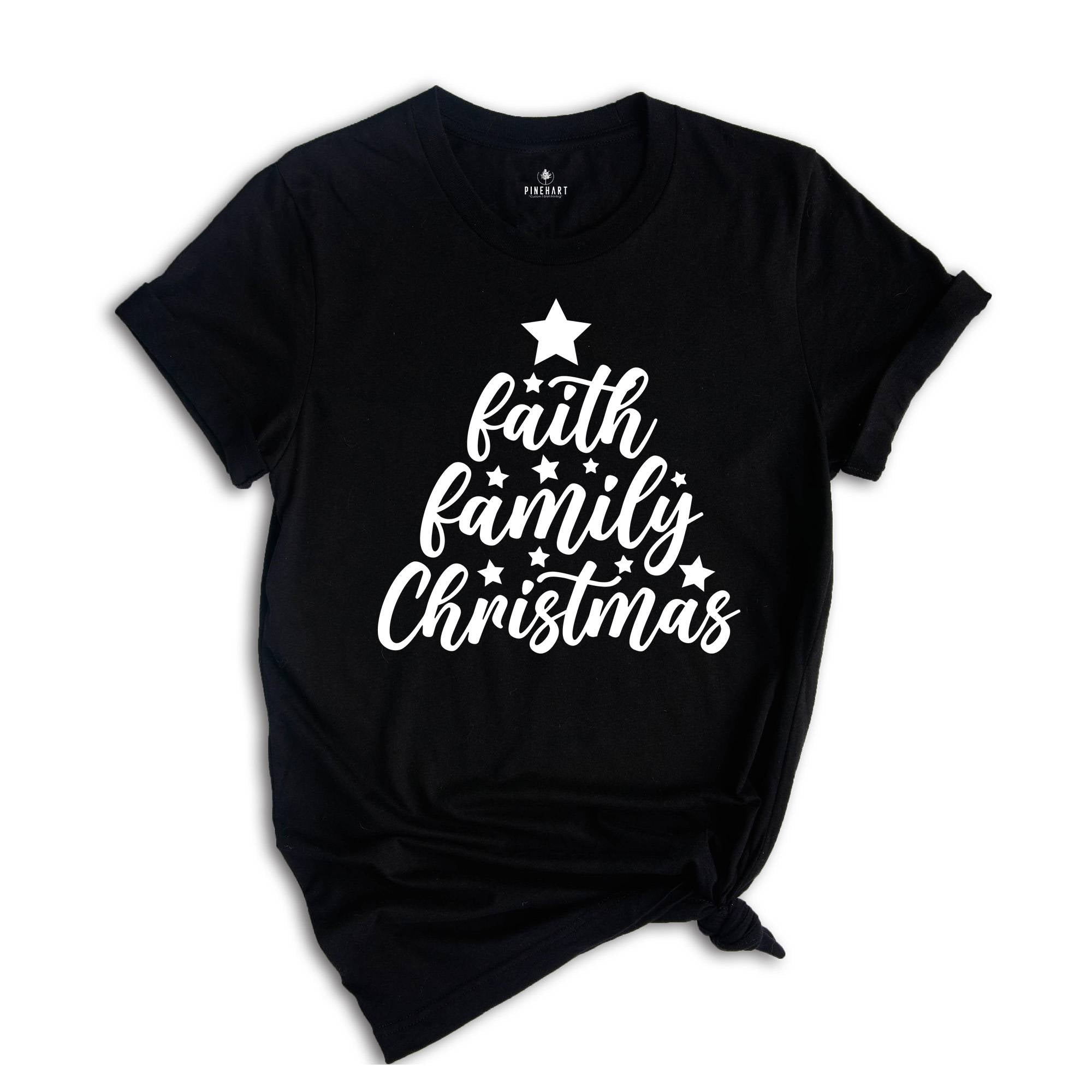 Faith Family Christmas T-shirt, Christmas Matching Family Tee, Christmas Tree Shirt, Xmas Sweatshirt, Christmas Pajamas