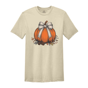 Fall Pumpkin Shirt, Coquette Halloween Shirt, Floral Pumpkin Shirt, Halloween Shirts, Halloween Pumpkin Shirt, Fall Shirt