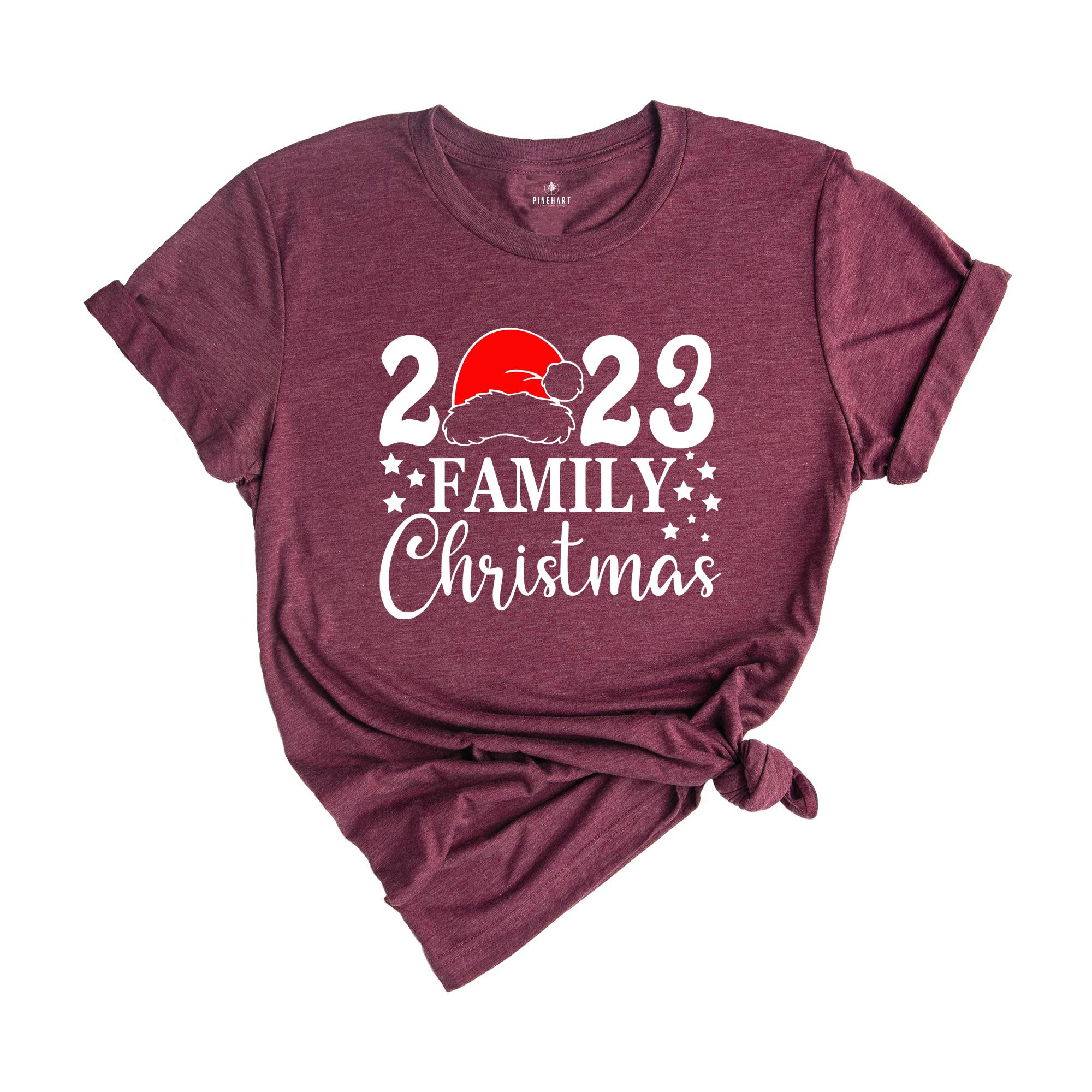 Family Christmas Shirt, Christmas Santa Hat T-shirt, Happy New Year Tee, Christmas Pajamas, Christmas Gifts, Xmas Sweatshirt