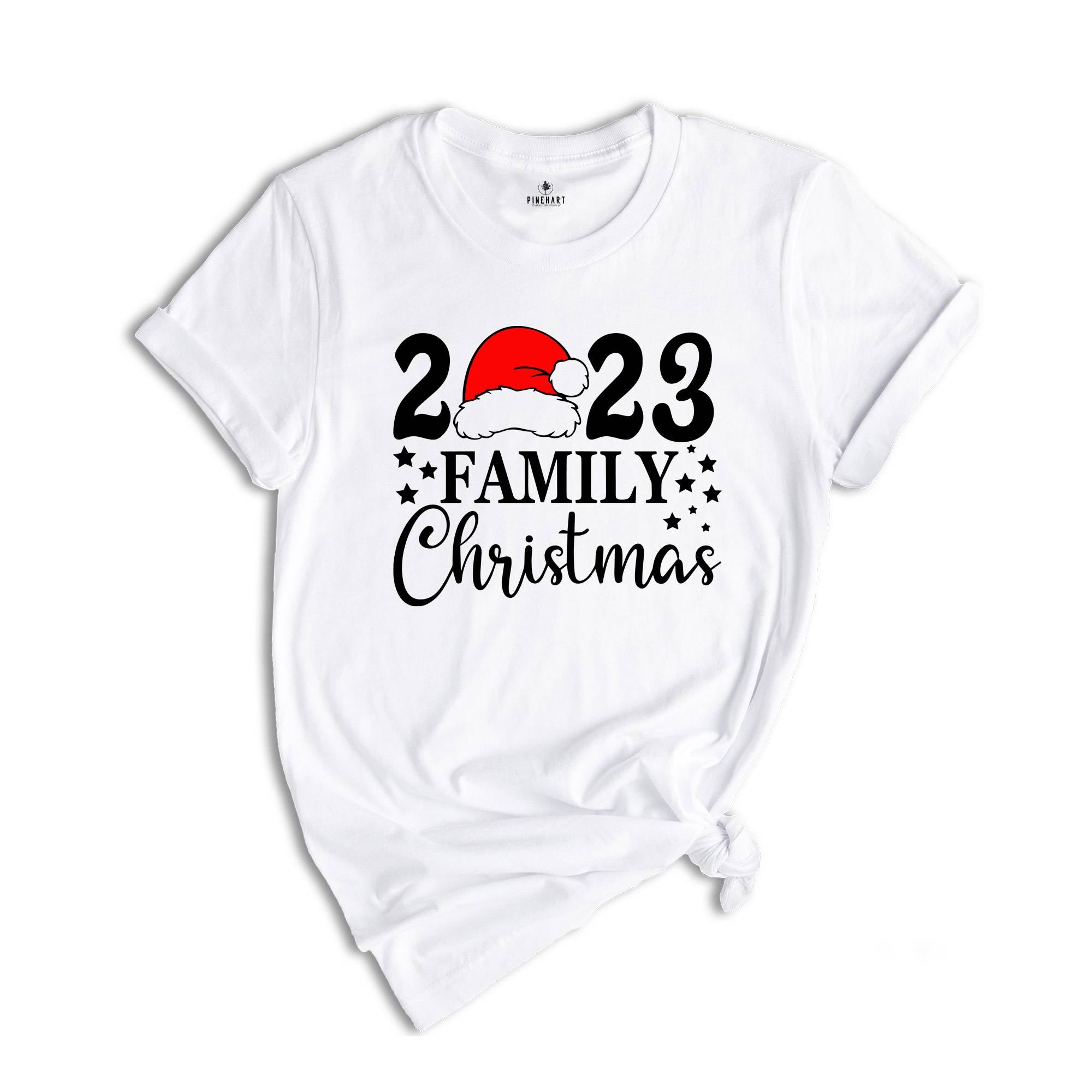Family Christmas Shirt, Christmas Santa Hat T-shirt, Happy New Year Tee, Christmas Pajamas, Christmas Gifts, Xmas Sweatshirt