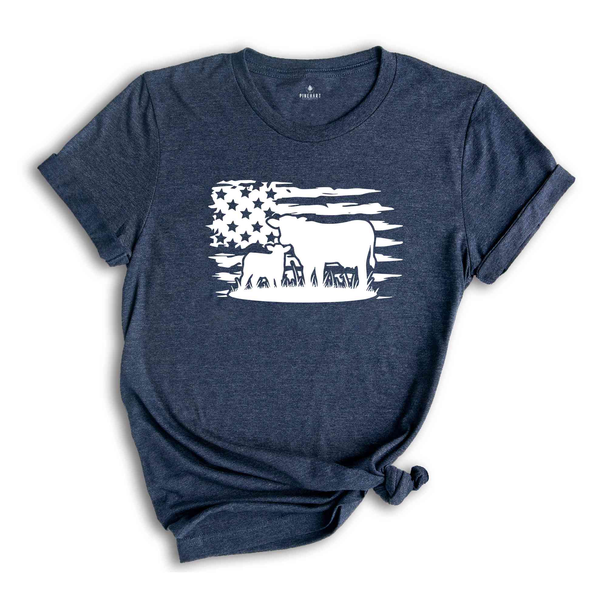 Farm Shirt, Farm Animals Shirt, American Flag Shirt, Cow Shirt, Country Shirt, Farmer Gifts, Gift for Him, USA Shirt