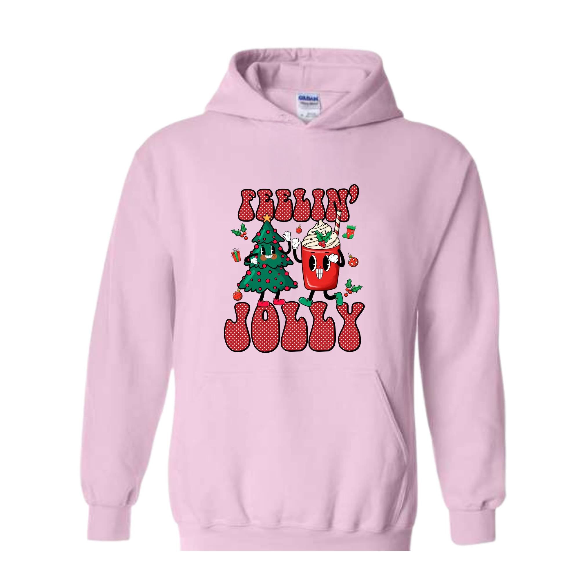 Feelin' Jolly Hoodie, Cute Christmas Hoodie, Christmas Party Outfit, Christmas Crewneck Hoodie, Holiday Hoodie, Christmas Gift