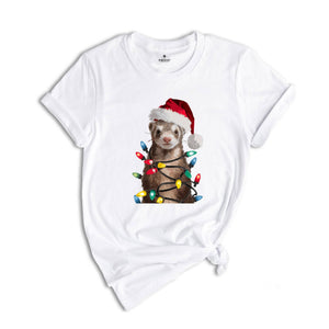 Ferret Christmas Lights Shirt, Funny Christmas T-Shirt, Xmas Party Shirt, Family Christmas Shirt, Holiday Tee, Gift For Christmas
