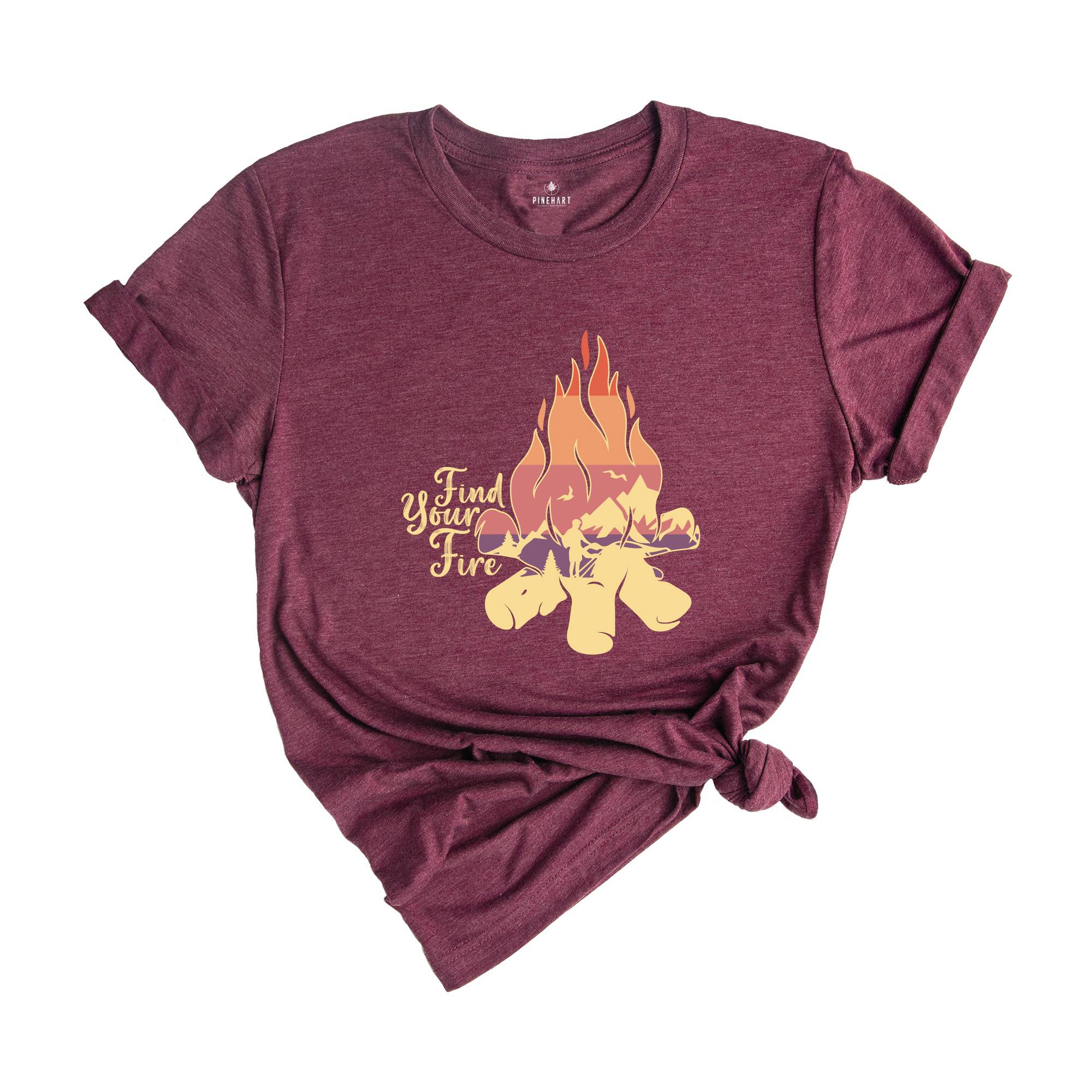 camping liebhaber Find Your Fire Shirt, Camp Fire Shirt, Camping Sweater, Nature lover shirt, Hiking Sweater, Camping lover Gift, Motivational Shirt