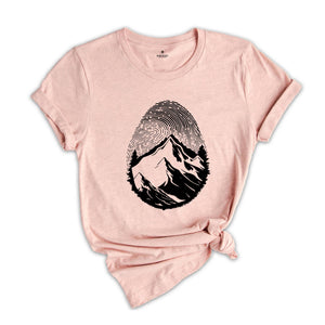 Fingerprint Mountain Shirt, Cute Camper Shirt, Nature Lover Shirt, Adventurer Shirt, Wanderlust Shirt, Fingerprint Design Shirt