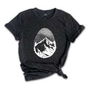 Fingerprint Mountain Shirt, Cute Camper Shirt, Nature Lover Shirt, Adventurer Shirt, Wanderlust Shirt, Fingerprint Design Shirt