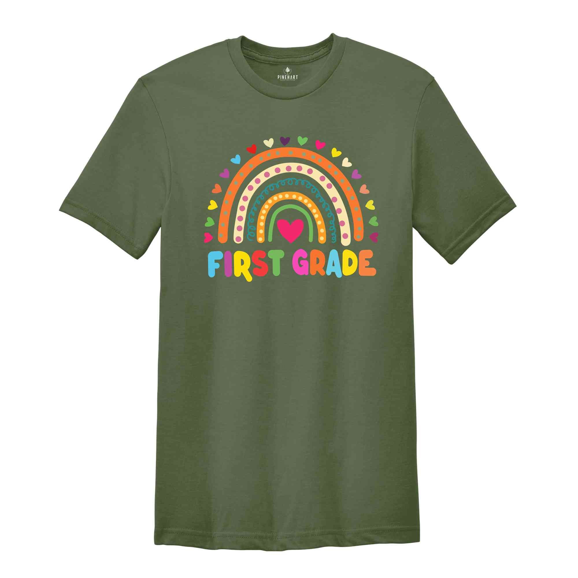 First Grade Teacher Shirt, 1st Grade Teacher Shirt, First Day of School Shirt, Back To School Shirt, School Shirts, Teacher Rainbow Tee