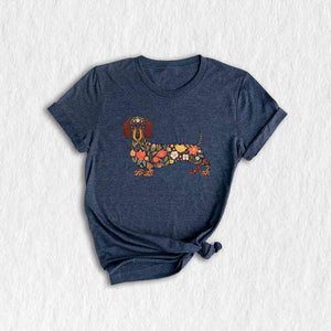 Floral Dachshund Shirt, Cute Dog Shirt, Funny Dog Shirt, Dog Mama Shirt, Dachshund Shirt, Cute Dachshund Shirt, Dachshund Lover Gift