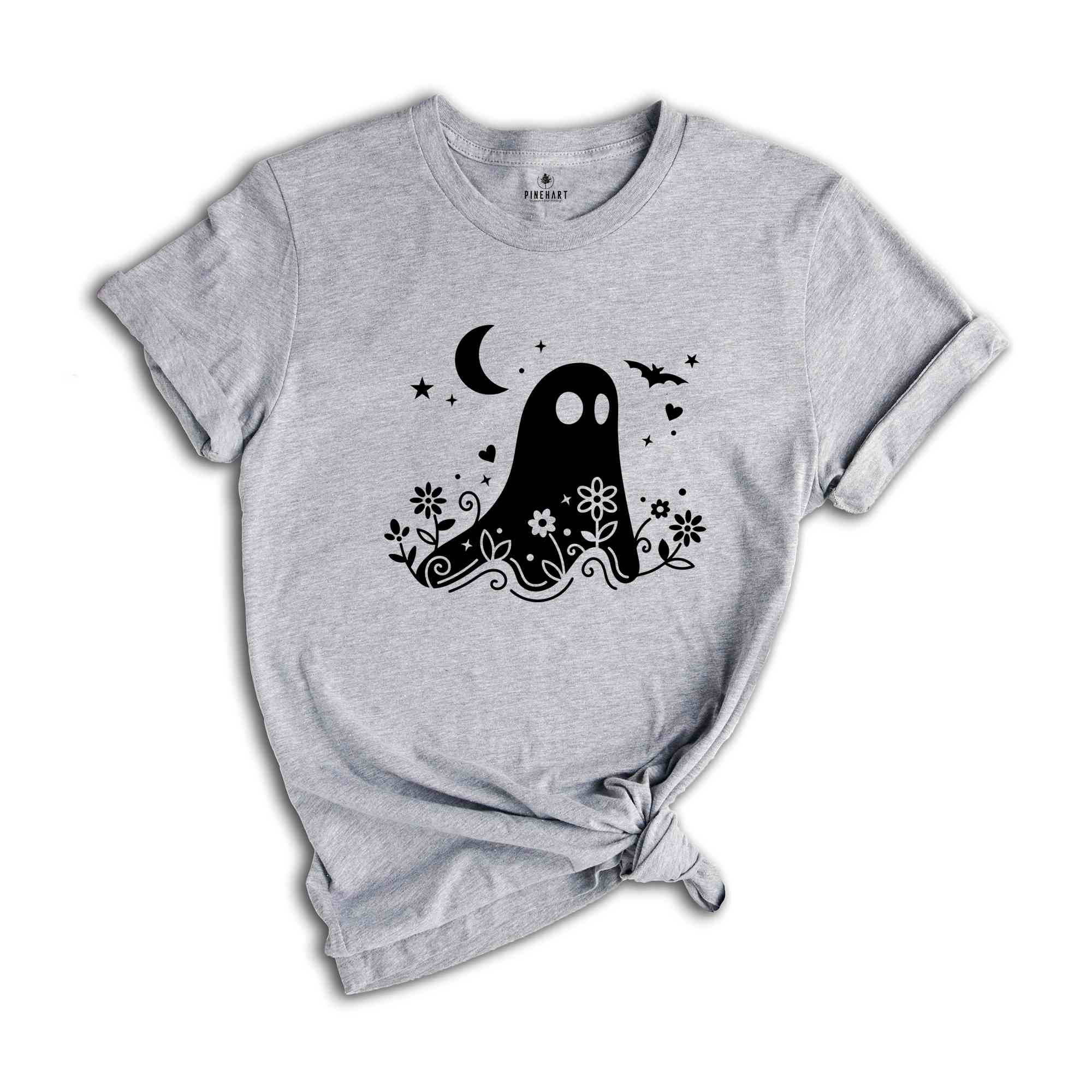 Floral Ghost Shirt, Halloween Ghost Shirt, Halloween Party T-Shirt, Halloween Pumpkin Gift, Halloween 2025 Tee