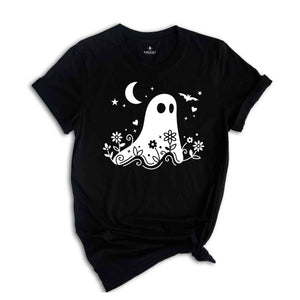Floral Ghost Shirt, Halloween Ghost Shirt, Halloween Party T-Shirt, Halloween Pumpkin Gift, Halloween 2025 Tee