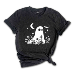 Floral Ghost Shirt, Halloween Ghost Shirt, Halloween Party T-Shirt, Halloween Pumpkin Gift, Halloween 2025 Tee