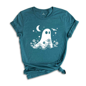 Floral Ghost Shirt, Halloween Ghost Shirt, Halloween Party T-Shirt, Halloween Pumpkin Gift, Halloween 2025 Tee