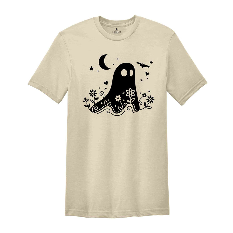 Floral Ghost Shirt, Halloween Ghost Shirt, Halloween Party T-Shirt, Halloween Pumpkin Gift, Halloween 2025 Tee