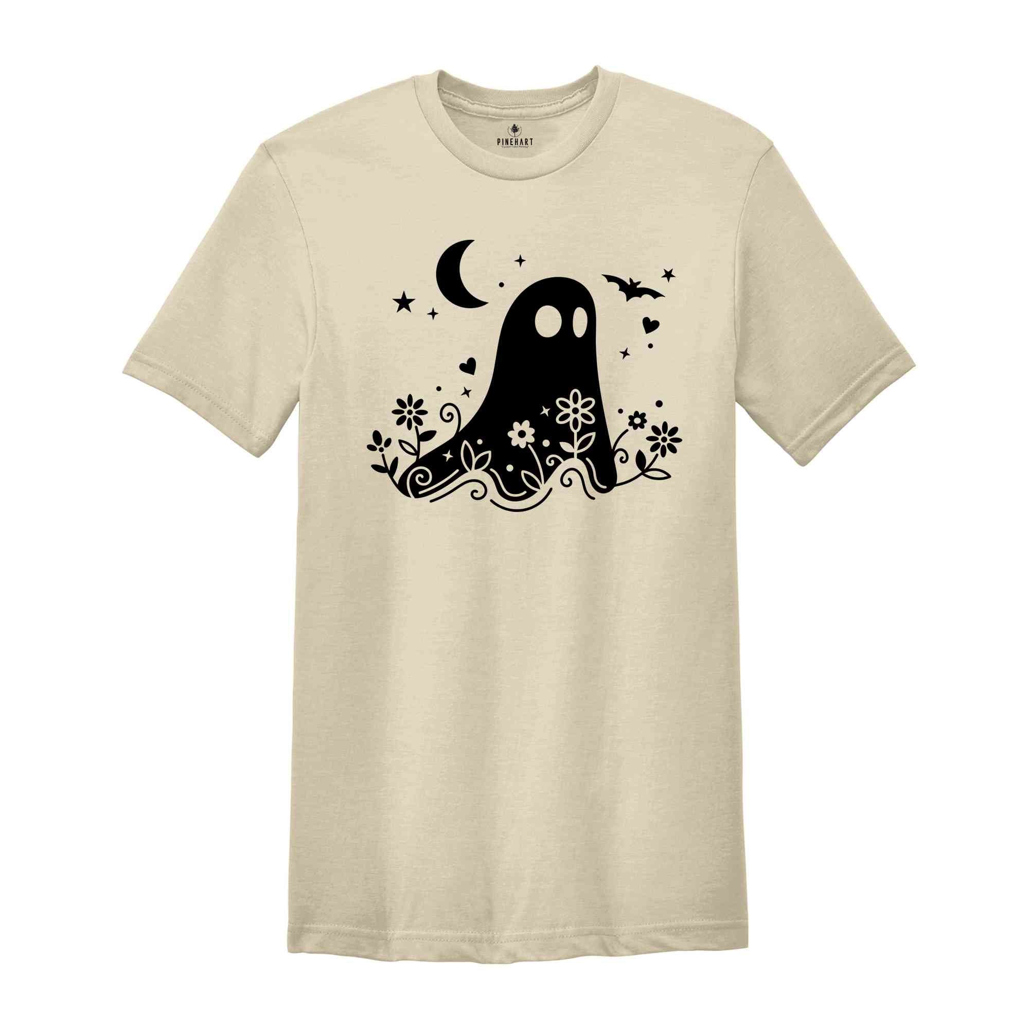 Floral Ghost Shirt, Halloween Ghost Shirt, Halloween Party T-Shirt, Halloween Pumpkin Gift, Halloween 2026 Tee