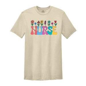Floral Nurse Shirt, New Nurse Gift, Nurse Appreciation, Nurse Student Shirt, Registered Nurse Shirt, Nursing School Shirt, Flowers Shirt