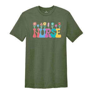 Floral Nurse Shirt, New Nurse Gift, Nurse Appreciation, Nurse Student Shirt, Registered Nurse Shirt, Nursing School Shirt, Flowers Shirt