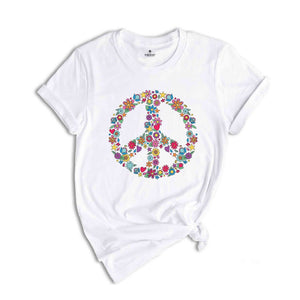 Floral Peace Sign Shirt, Peace Sign Shirt, Holiday Shirt, Peace Shirt, Peace and Love, Cute Floral Shirt