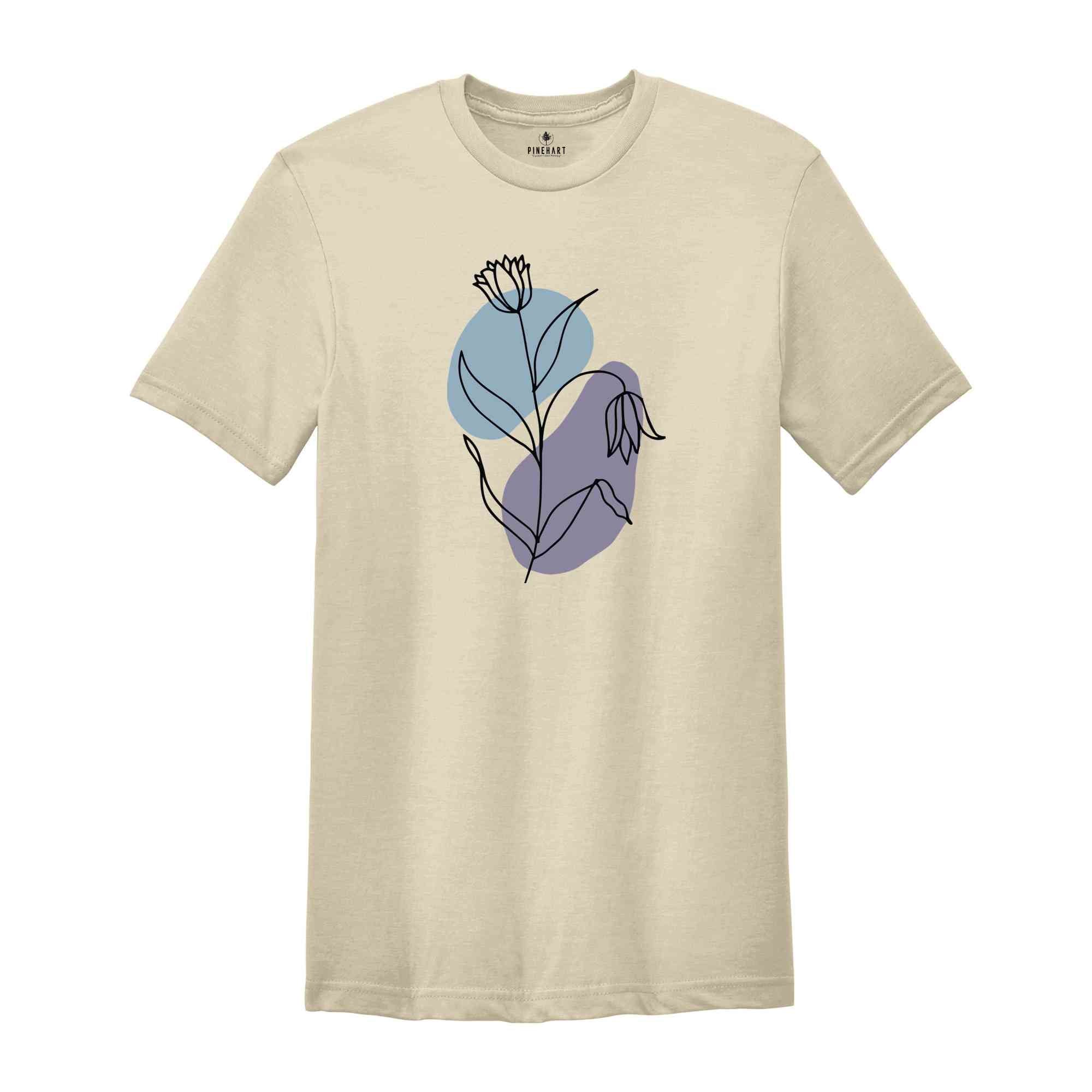 Floral Shirt, Boho Flower Tshirt, Botanical Shirt, Women's Floral TShirt, Spring Shirt, Mothers Day Gift,