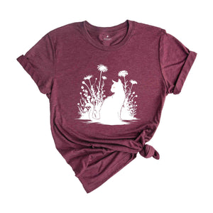 Flowers Cat Shirt, Flowers Shirts, Cat Shirt Funny, Cat Mom Shirt, Cat Lover Shirt, Cat Shirt, Cute Cat Shirt, Black Cat Shirt