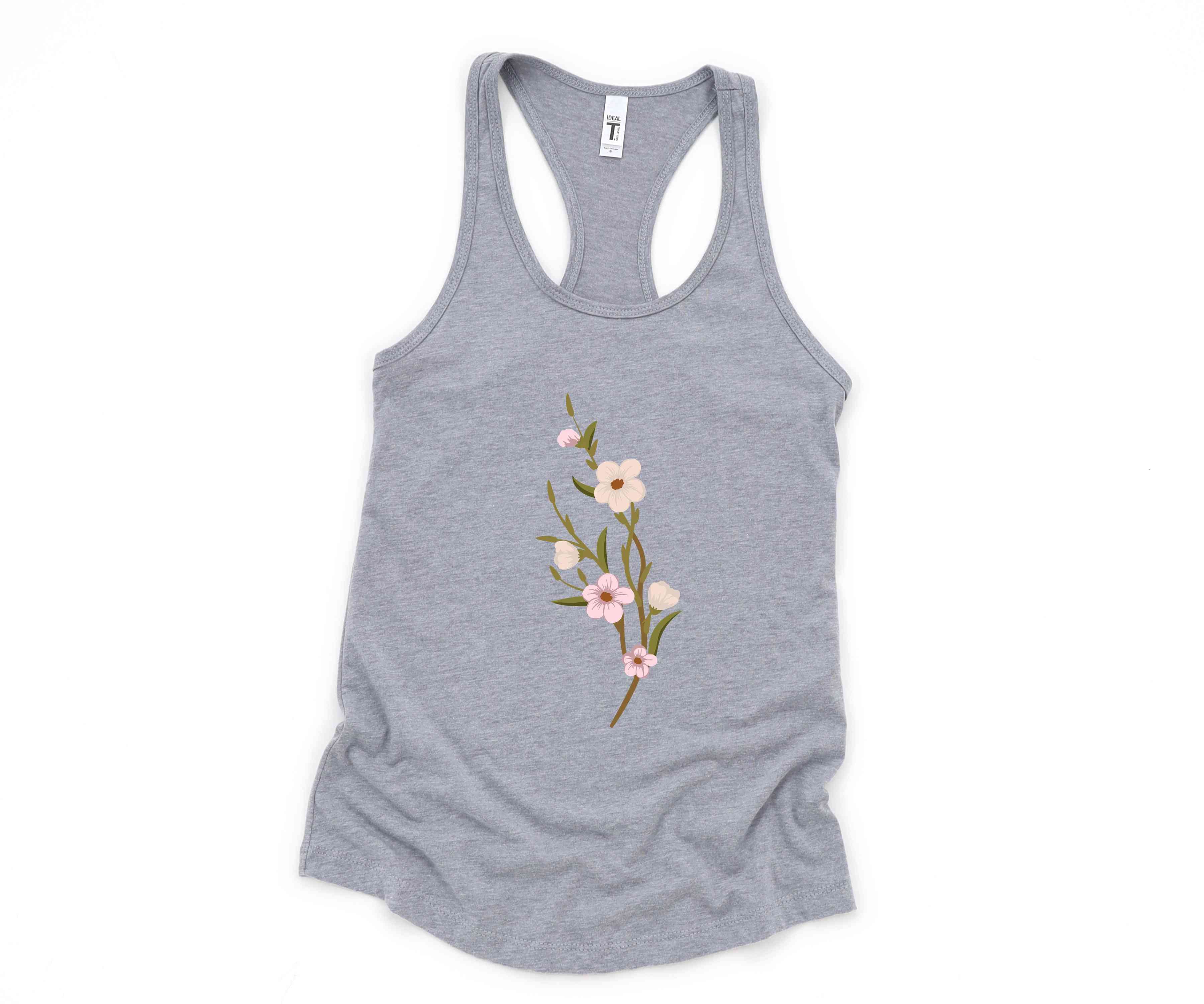 Flowers Tank Top, Trans Pride, Trans Rights, Subtle Trans Tank Top, Cool Trans Shirt, Trans Tank Top, Cute Trans Gift