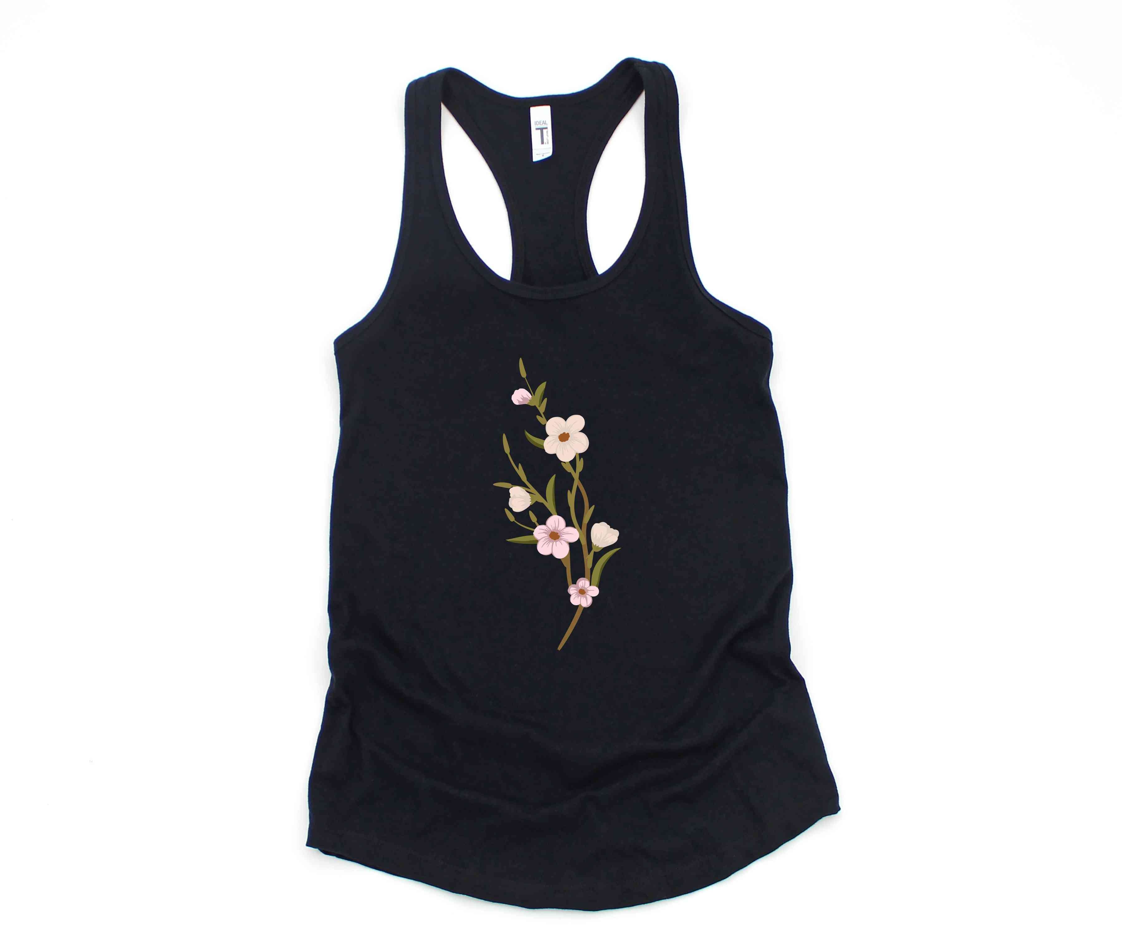 Flowers Tank Top, Trans Pride, Trans Rights, Subtle Trans Tank Top, Cool Trans Shirt, Trans Tank Top, Cute Trans Gift