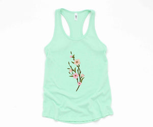 Flowers Tank Top, Trans Pride, Trans Rights, Subtle Trans Tank Top, Cool Trans Shirt, Trans Tank Top, Cute Trans Gift