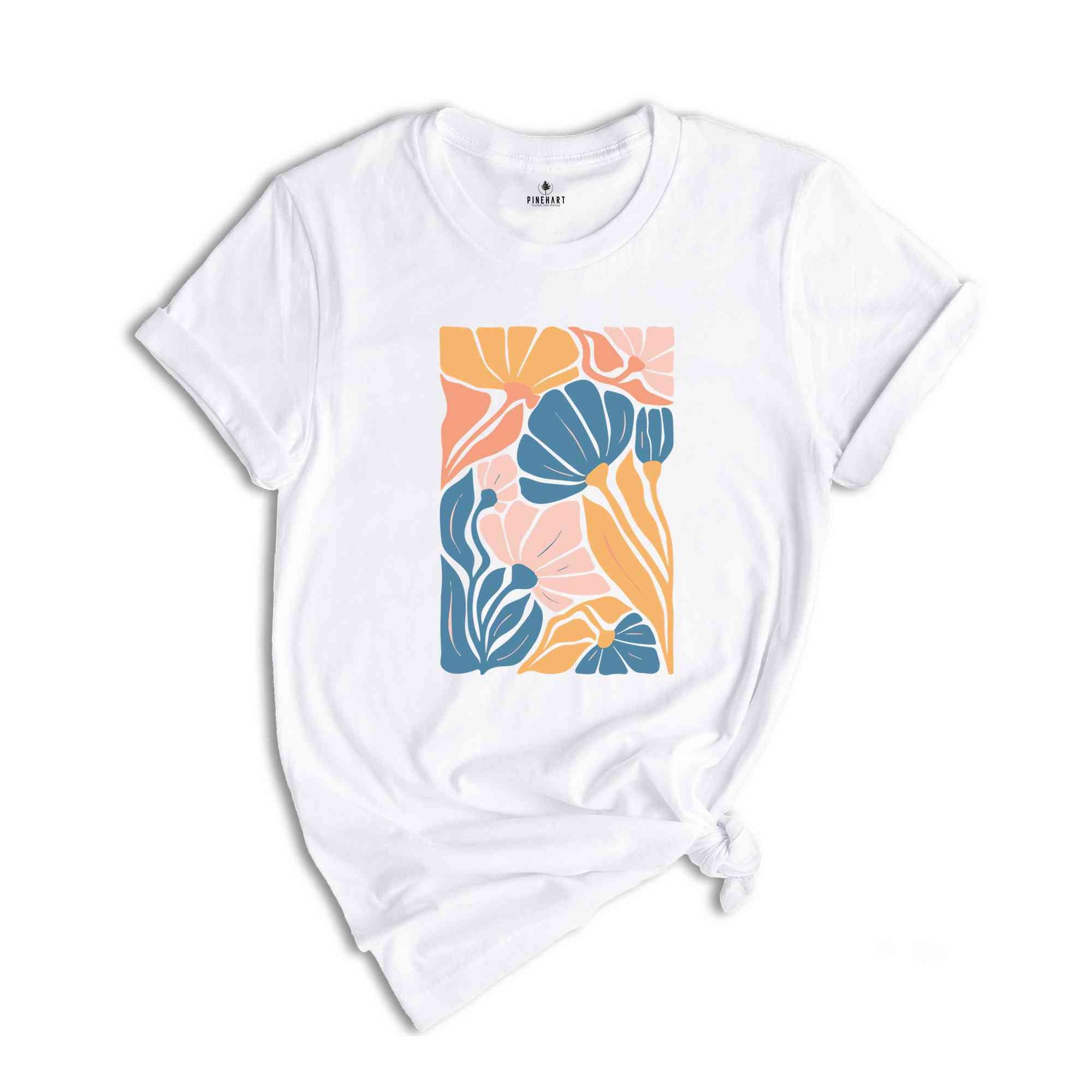 Flowers Tshirt, Boho Wildflowers Tshirt, Boho Flowers Shirt, Floral Nature Shirt, Art Nouveau Art Deco Shirt, Flowers Lover Graphic TeeShirt